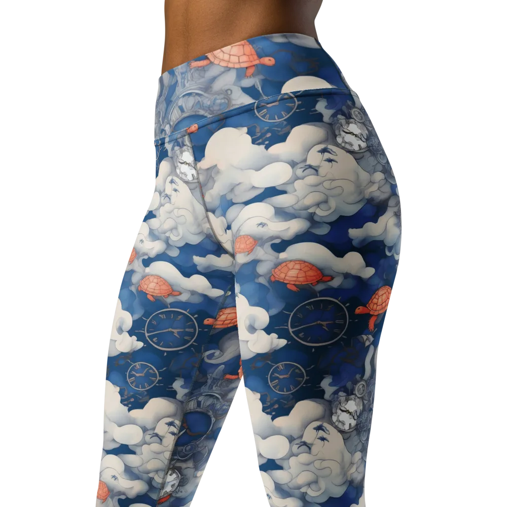Chronicle of Turtles on Yoga Leggings — Left Front
