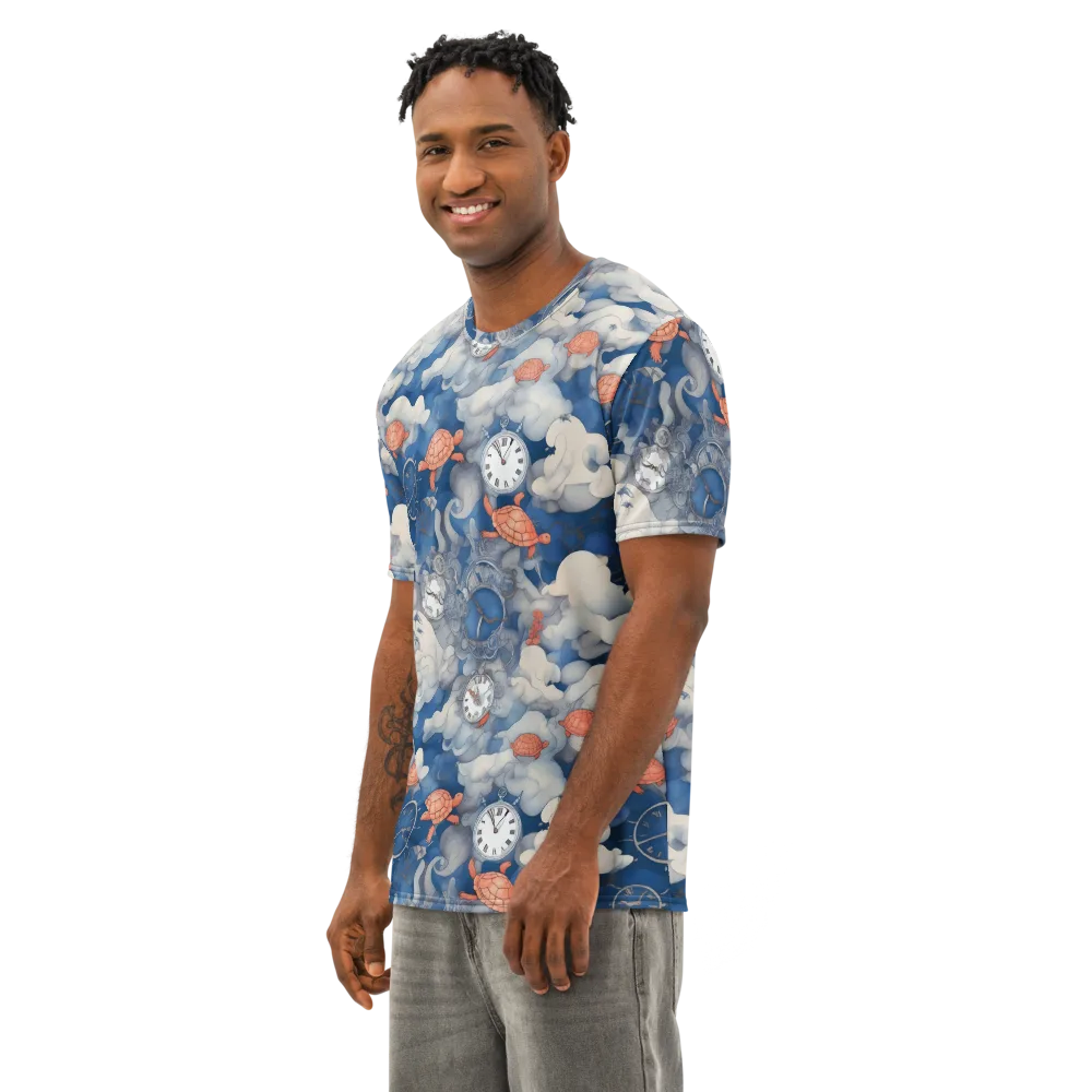 Chronicle of Turtles on Men's Cotton Crew Neck T-Shirt — Left Front