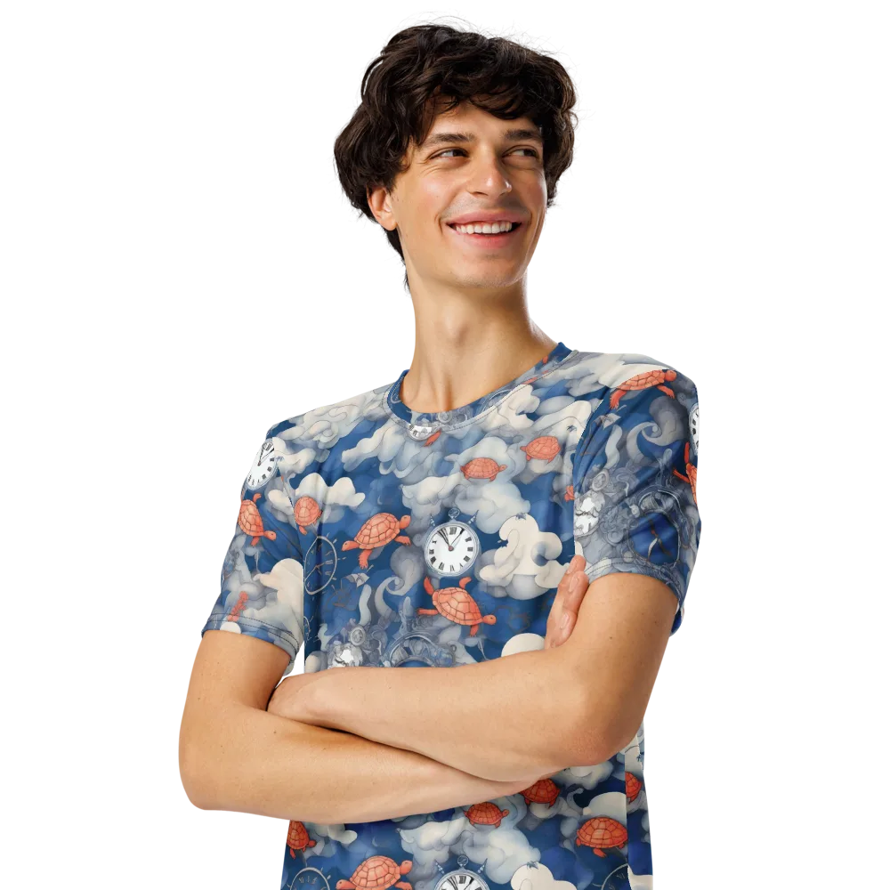Chronicle of Turtles on Men's Crew Neck T-Shirt — Left Front