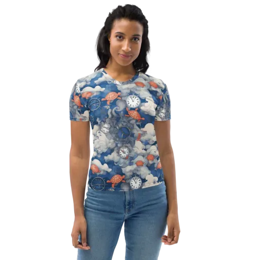 Chronicle of Turtles on a Women's Crew Neck T-Shirt
