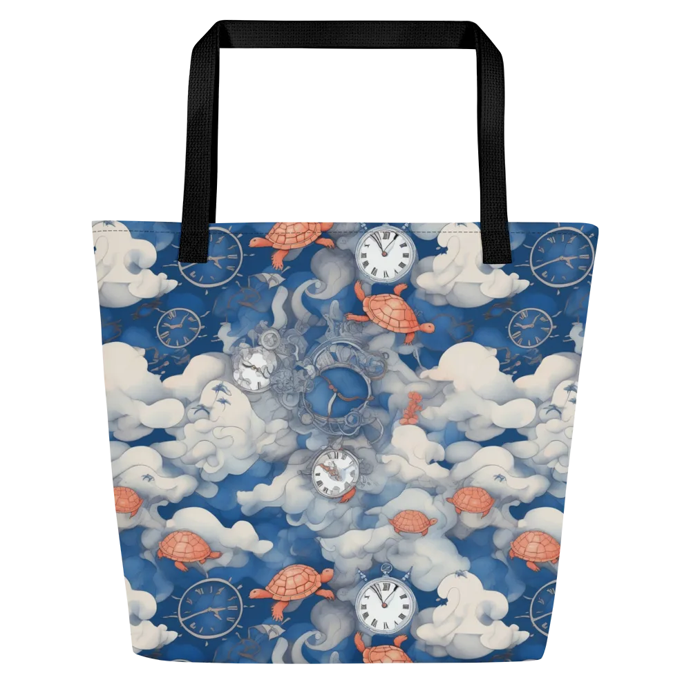 Chronicle of Turtles on Large Tote Bag W/ Pocket — Front