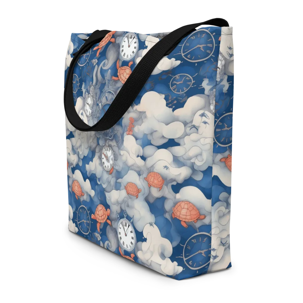 Chronicle of Turtles on Large Tote Bag W/ Pocket — Front