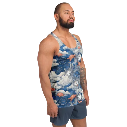 Chronicle of Turtles on a Men's Tank Top