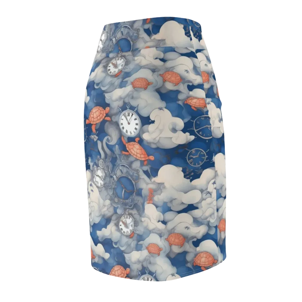 Chronicle of Turtles on Pencil Skirt — Back Side