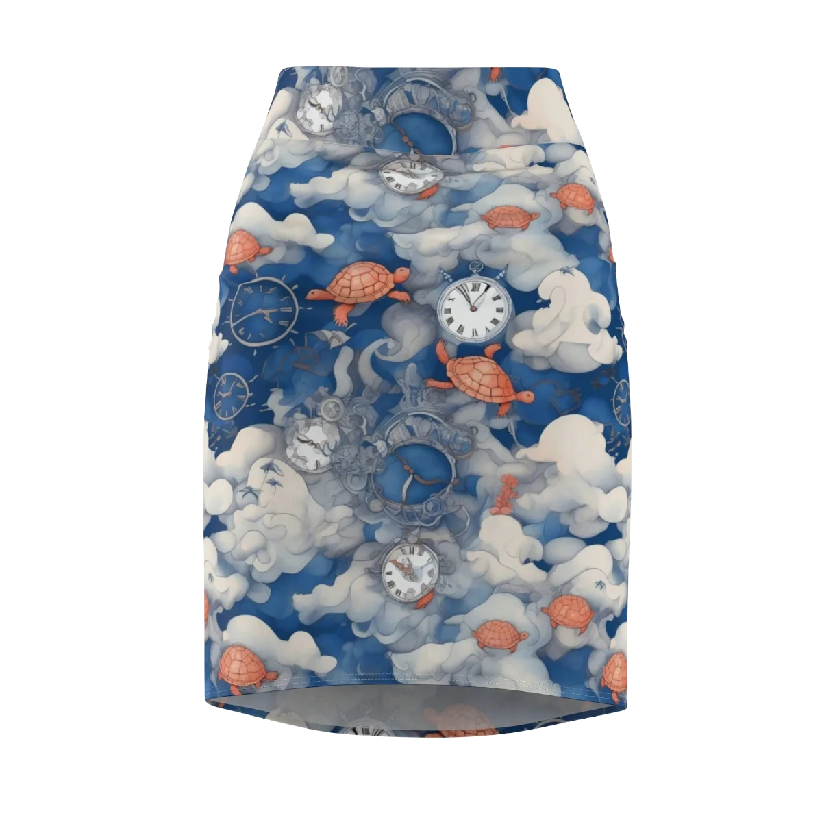 Chronicle of Turtles on Pencil Skirt — Front