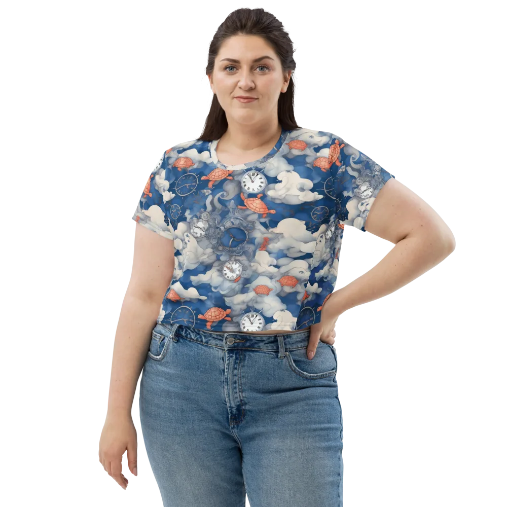 Chronicle of Turtles on Crop Tee — Front