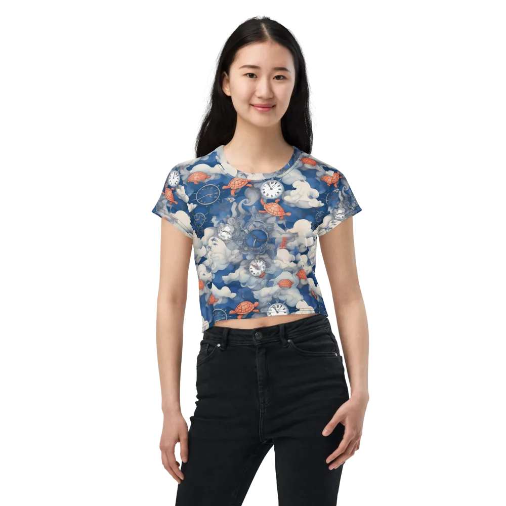 Chronicle of Turtles on Crop Tee — Front