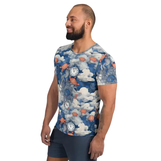 Chronicle of Turtles on a Men's Athletic T-Shirt