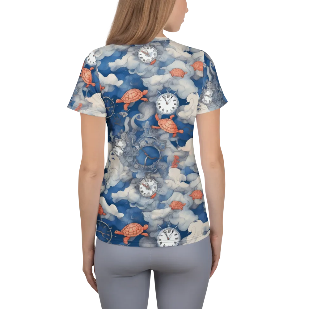 Chronicle of Turtles on Women's Athletic T-Shirt — Back