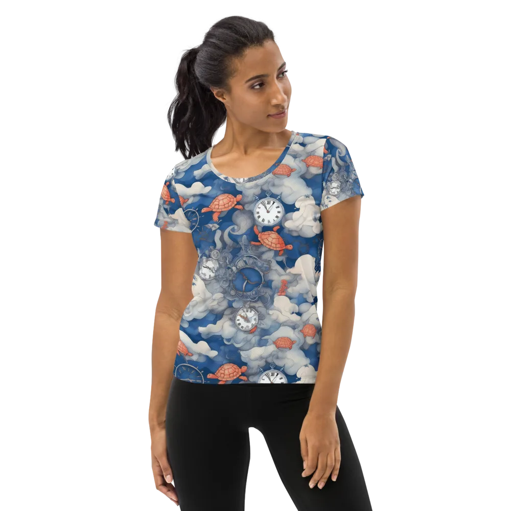 Chronicle of Turtles on Women's Athletic T-Shirt — Front