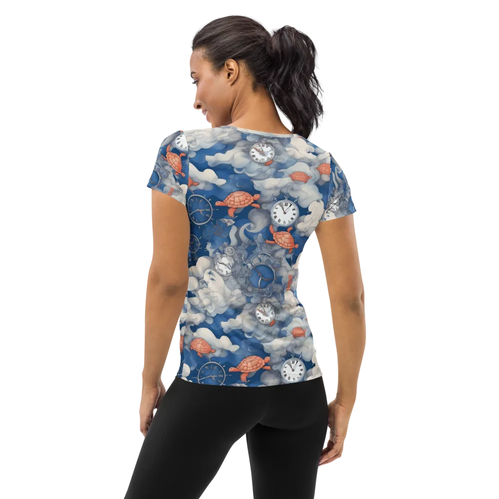 Chronicle of Turtles on Women's Athletic T-Shirt — Back