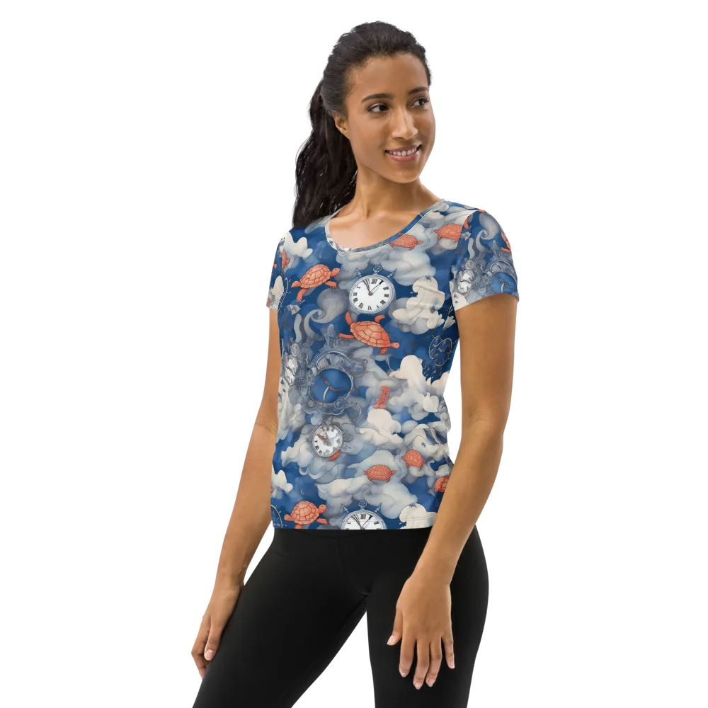 Chronicle of Turtles on Women's Athletic T-Shirt — Left
