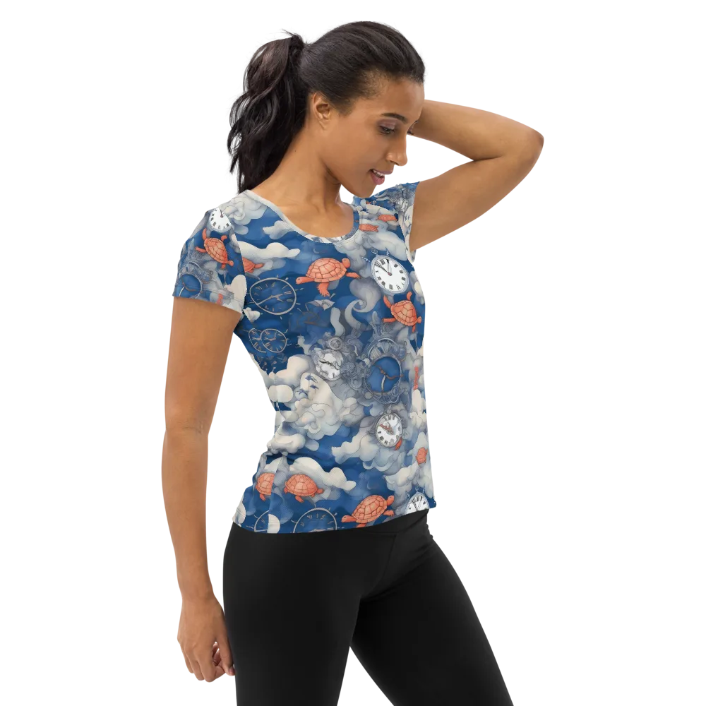 Chronicle of Turtles on Women's Athletic T-Shirt — Right