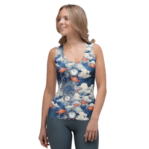 Chronicle of Turtles on a Women's Tank Top