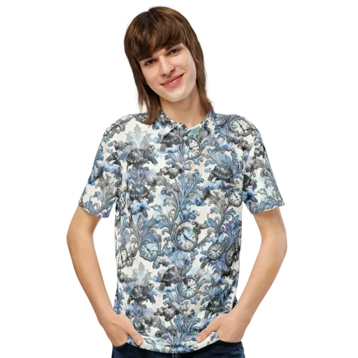 Tortoise Timepiece on a Men's Slim Fit Polo Shirt