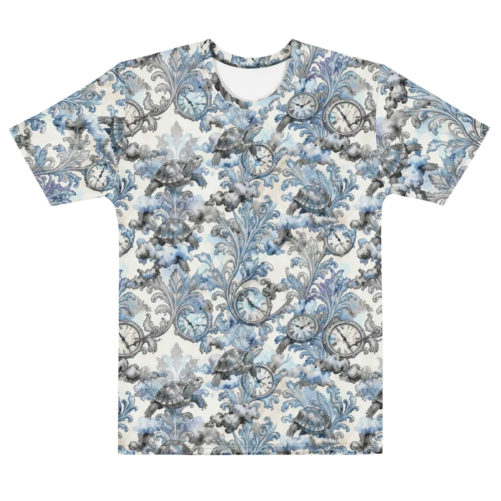 Tortoise Timepiece on Men's Cotton Crew Neck T-Shirt — Front