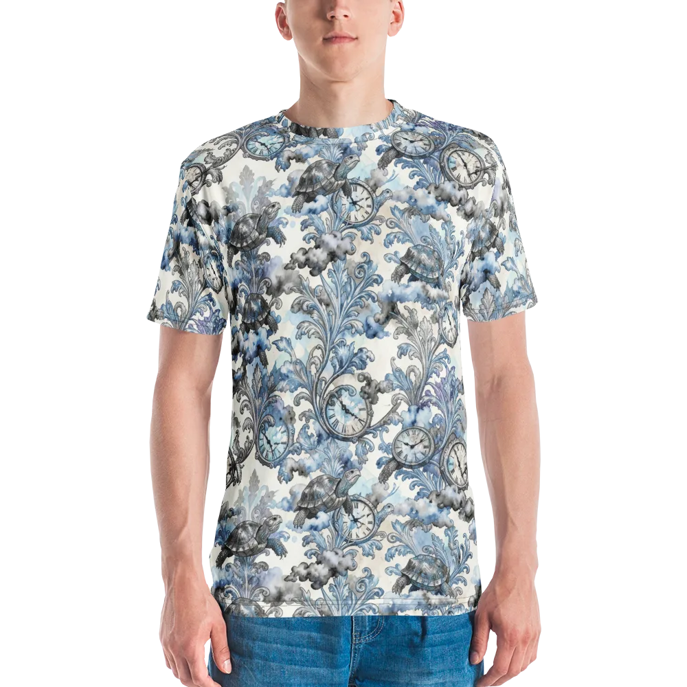 Tortoise Timepiece on Men's Crew Neck T-Shirt — Front