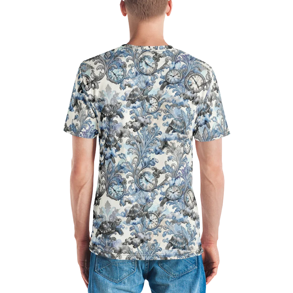 Tortoise Timepiece on Men's Crew Neck T-Shirt — Back