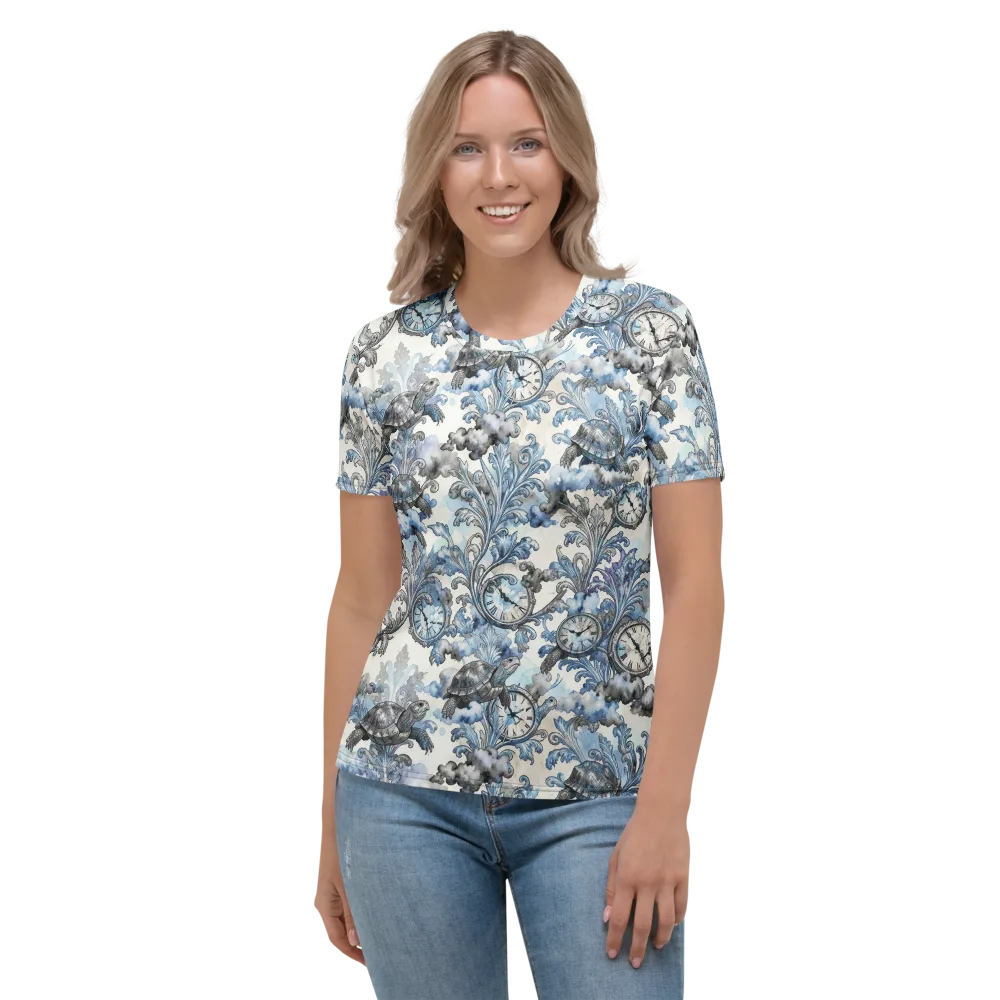 Tortoise Timepiece on Women's Crew Neck T-Shirt — Front