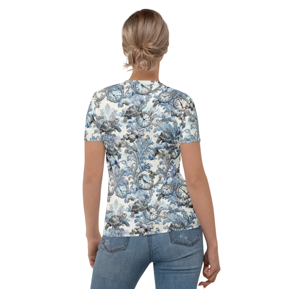 Tortoise Timepiece on Women's Crew Neck T-Shirt — Back