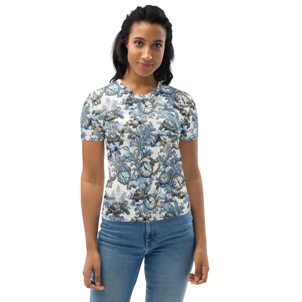 Tortoise Timepiece on Women's Crew Neck T-Shirt — Front