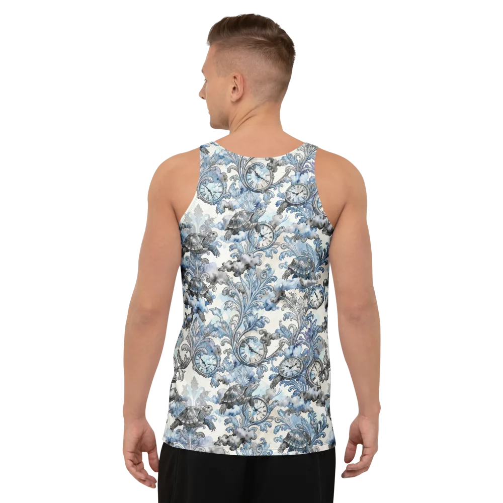 Tortoise Timepiece on Men's Tank Top — Back