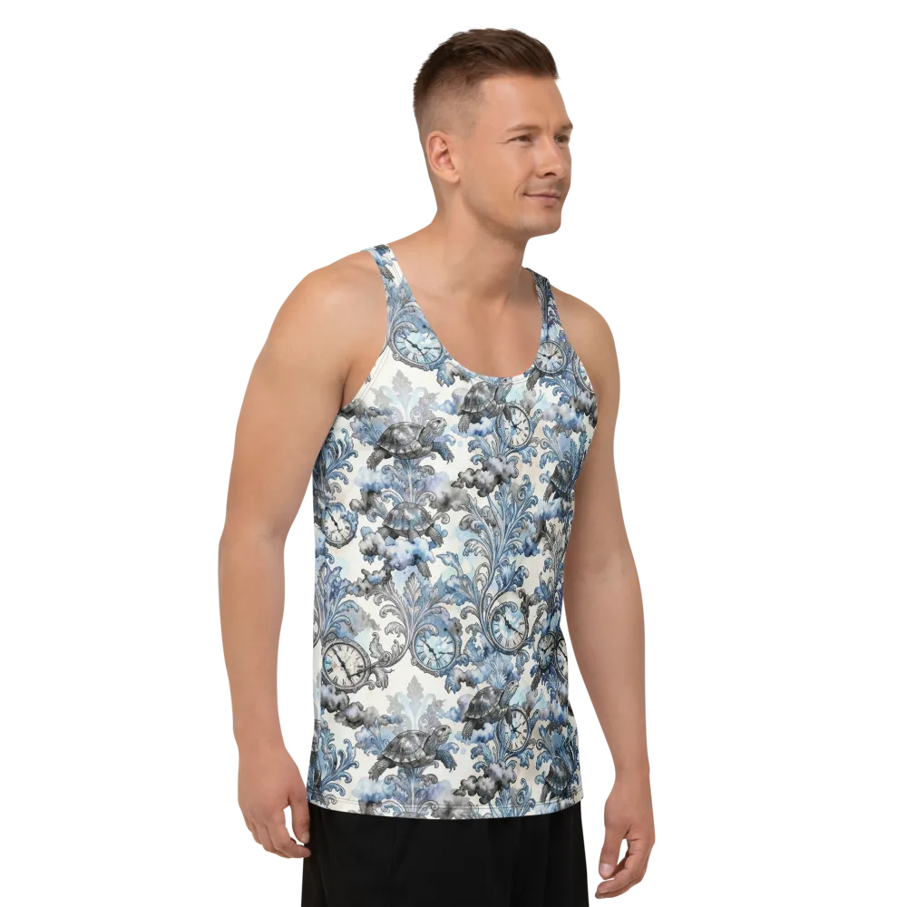 Tortoise Timepiece on Men's Tank Top — Right Front