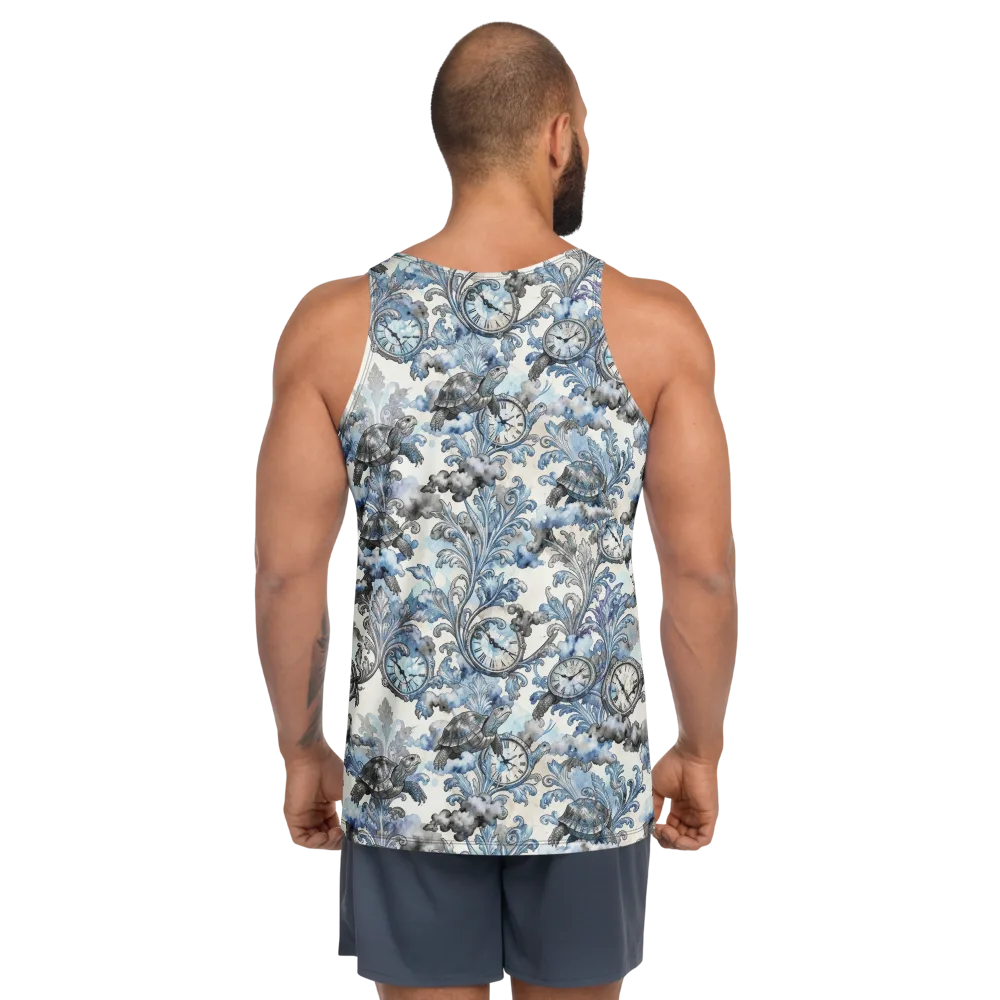 Tortoise Timepiece on Men's Tank Top — Back