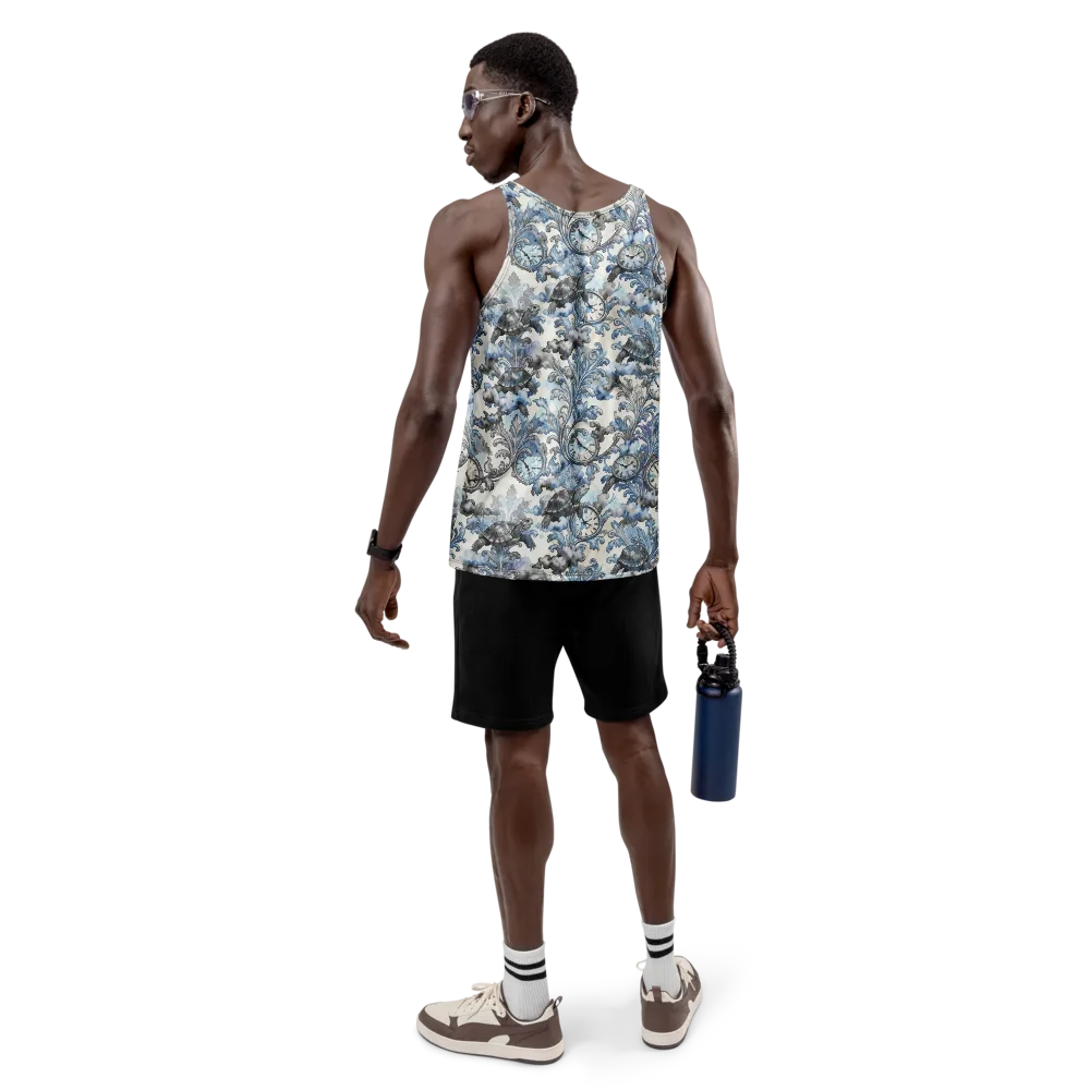 Tortoise Timepiece on Men's Tank Top — Back