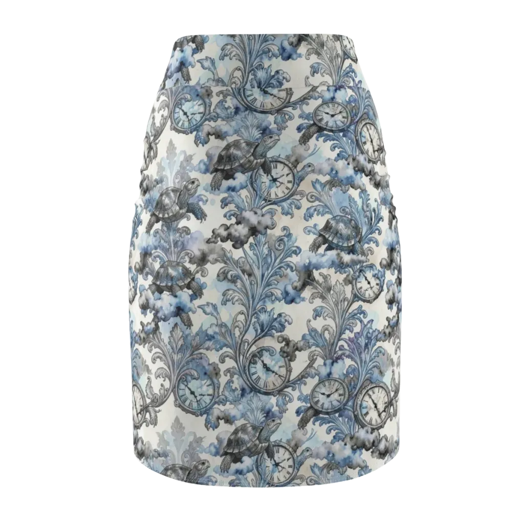 Tortoise Timepiece on Pencil Skirt — Back