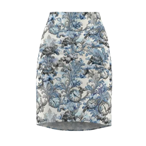 Tortoise Timepiece on a Pencil Skirt