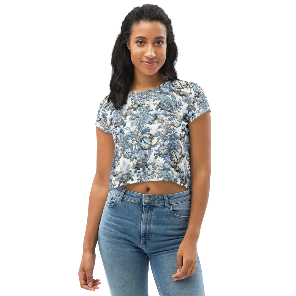 Tortoise Timepiece on Crop Tee — Front