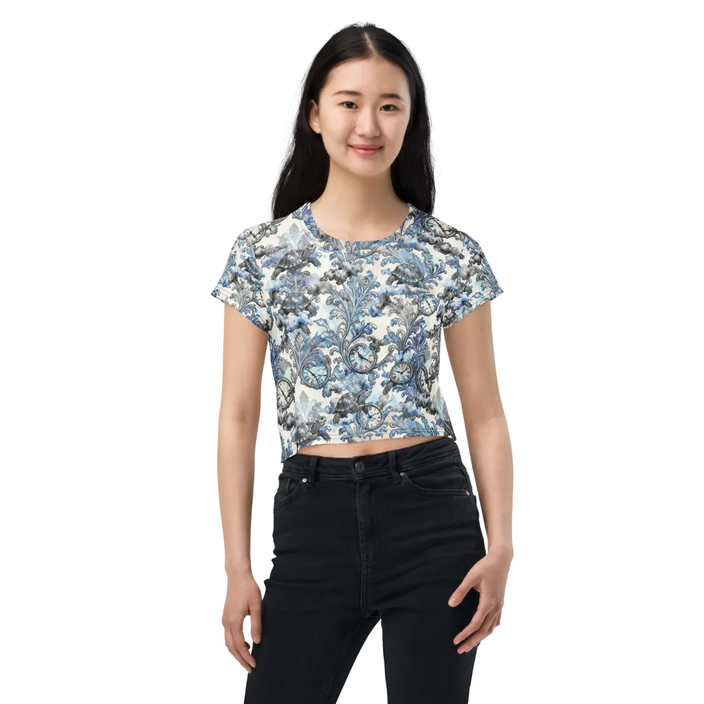 Tortoise Timepiece on Crop Tee — Front