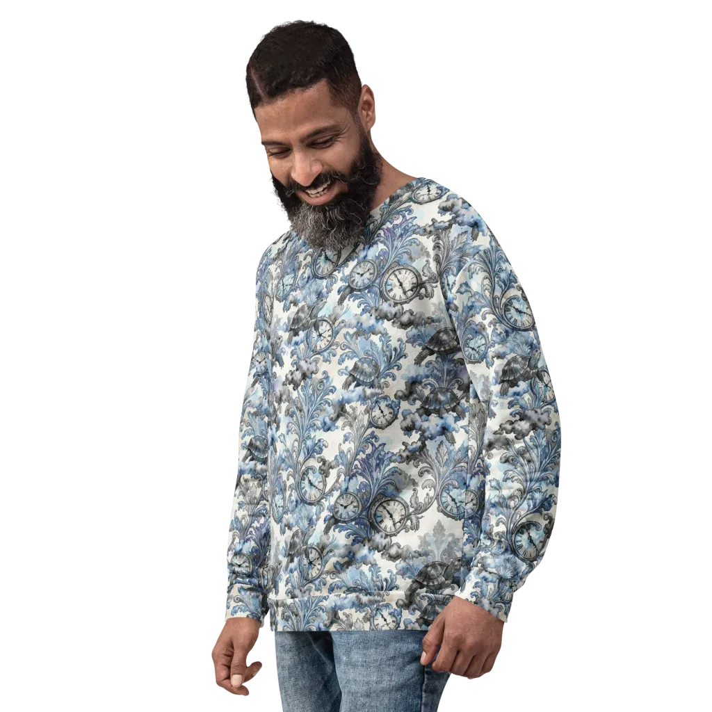 Tortoise Timepiece on Sweatshirt — Left Front