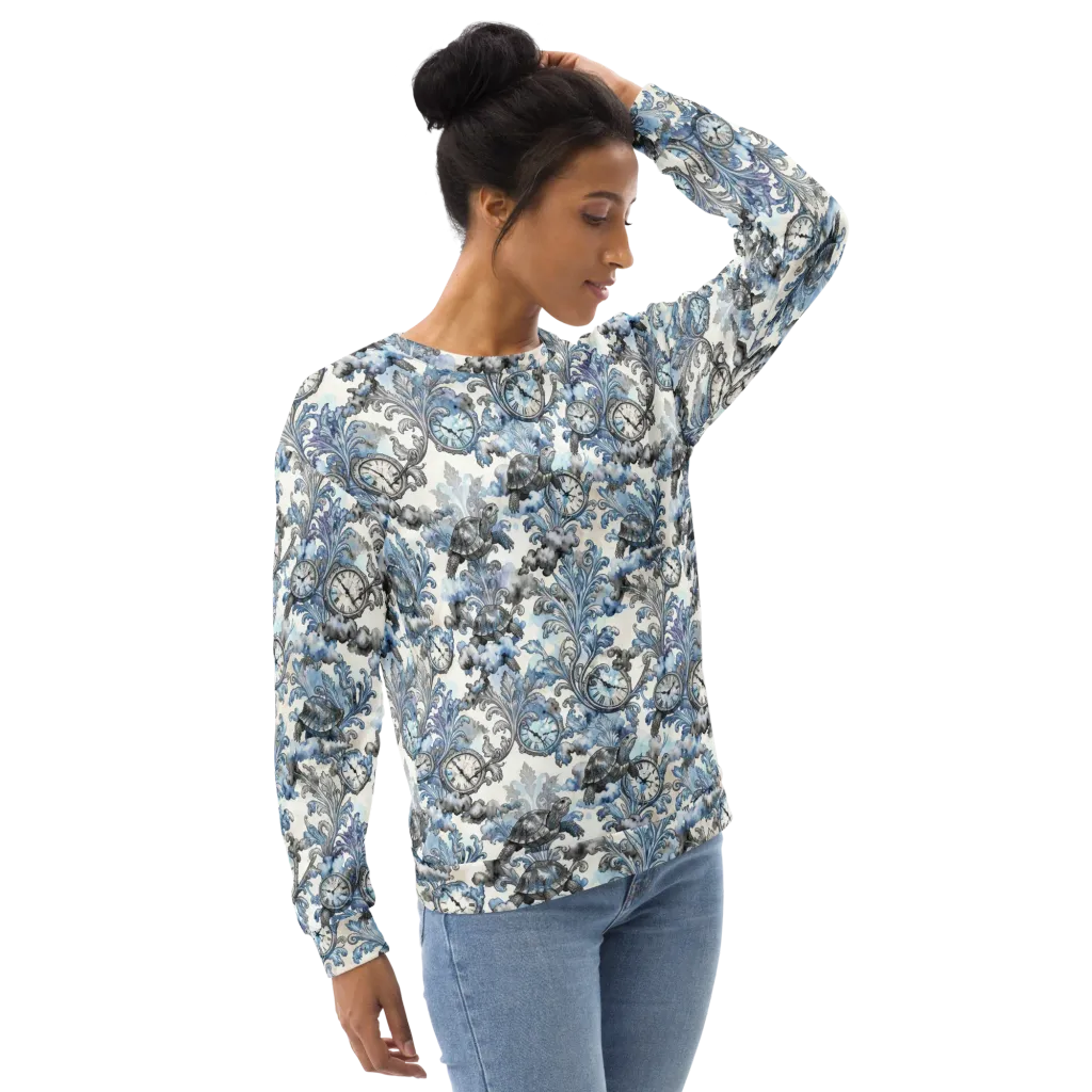 Tortoise Timepiece on Sweatshirt — Right Front