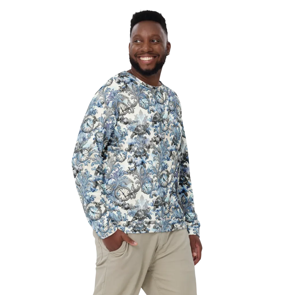 Tortoise Timepiece on Sweatshirt — Front