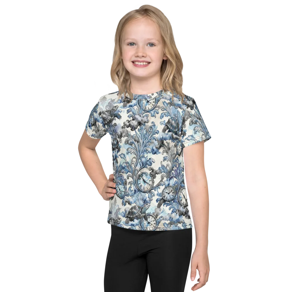 Tortoise Timepiece on Kids Crew Neck T-Shirt — Front