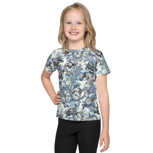 Tortoise Timepiece on a Kids Crew Neck T-Shirt