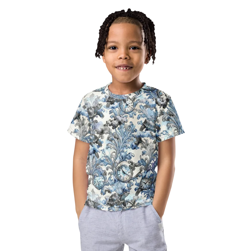 Tortoise Timepiece on Kids Crew Neck T-Shirt — Front