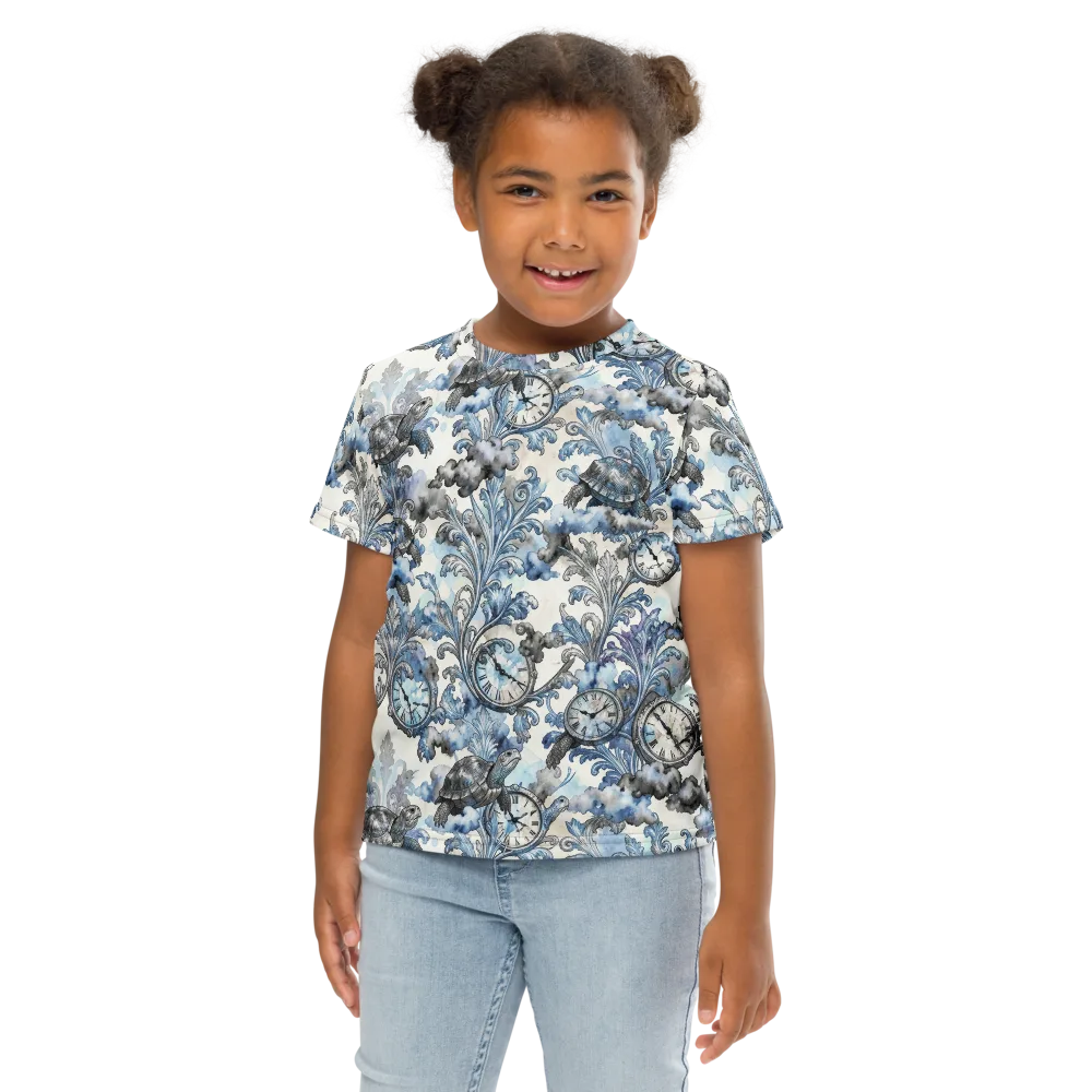 Tortoise Timepiece on Kids Crew Neck T-Shirt — Front