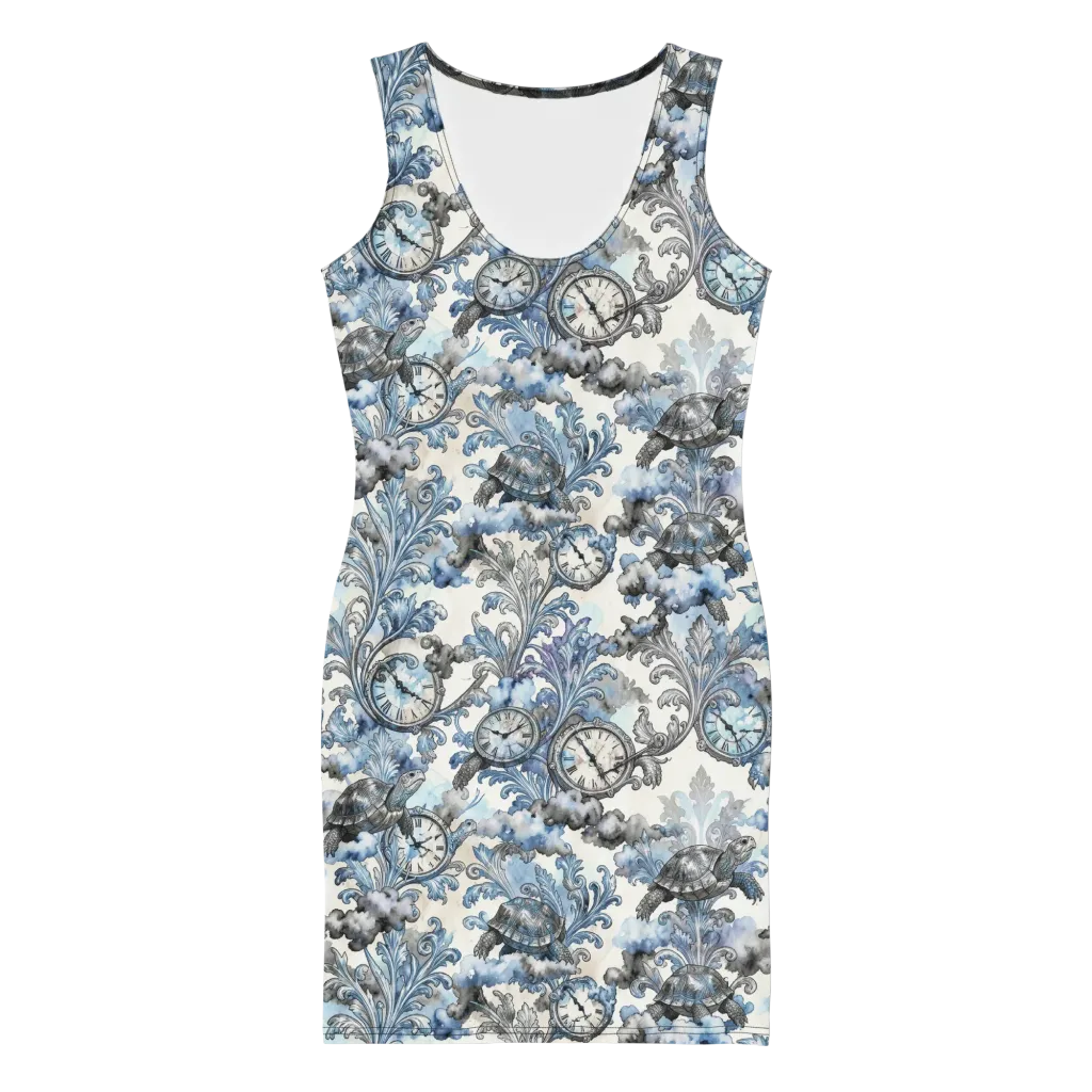 Tortoise Timepiece on Bodycon Dress — Front