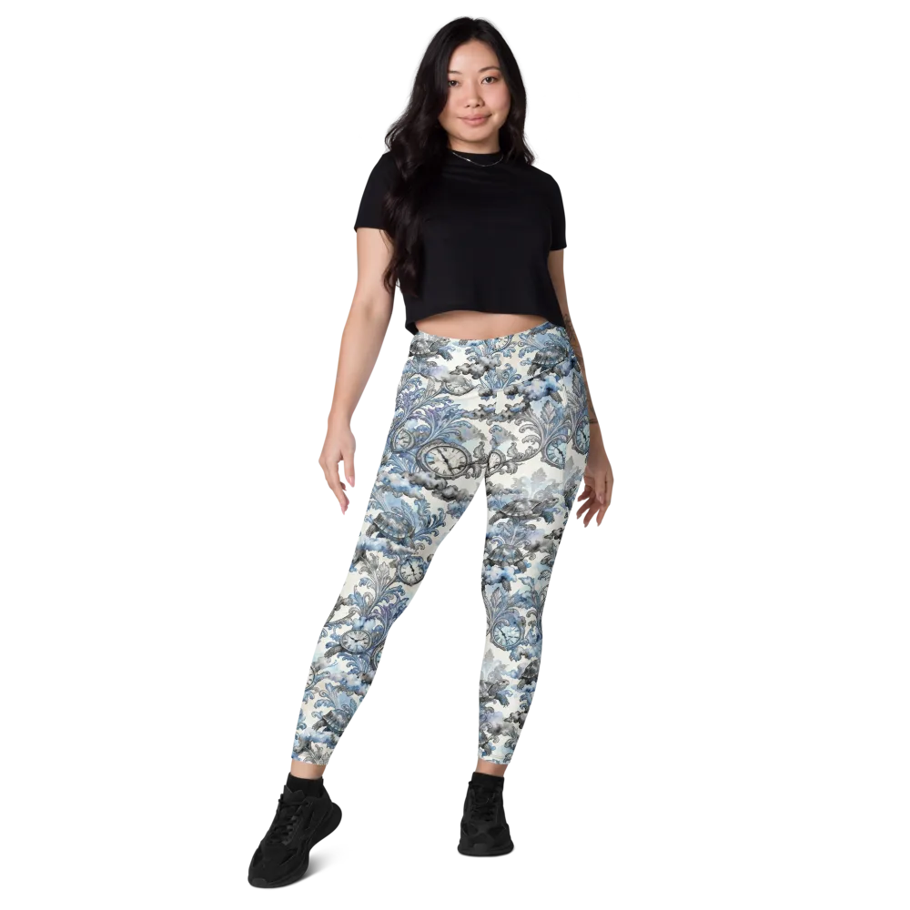 Tortoise Timepiece on Leggings with Pockets — Front