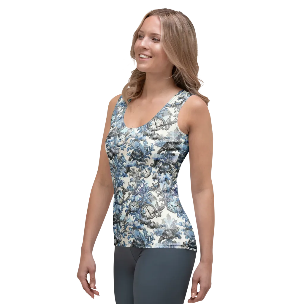 Tortoise Timepiece on Women's Tank Top — Left Front