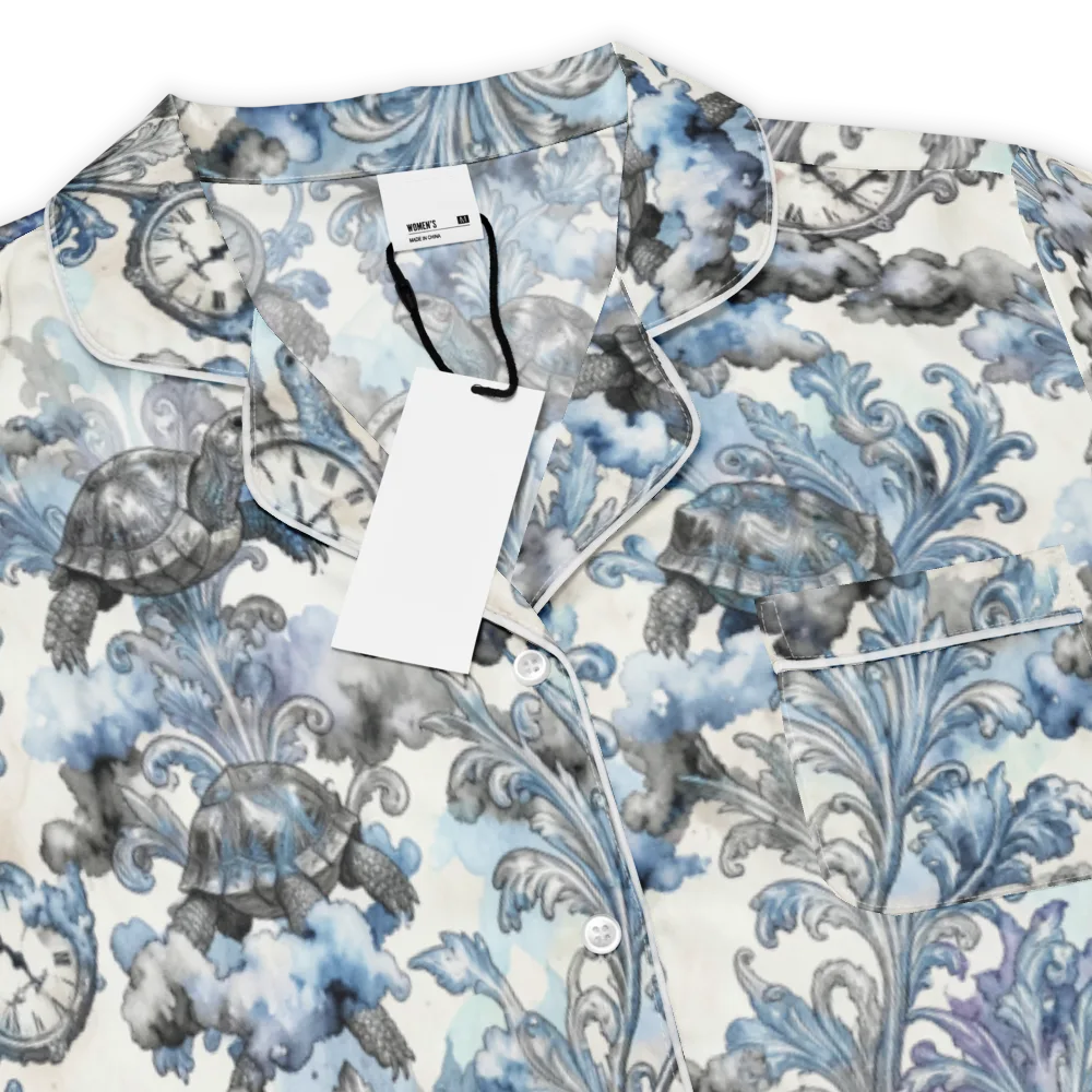 Tortoise Timepiece on Women's Short Sleeve Pajama Top — Product details