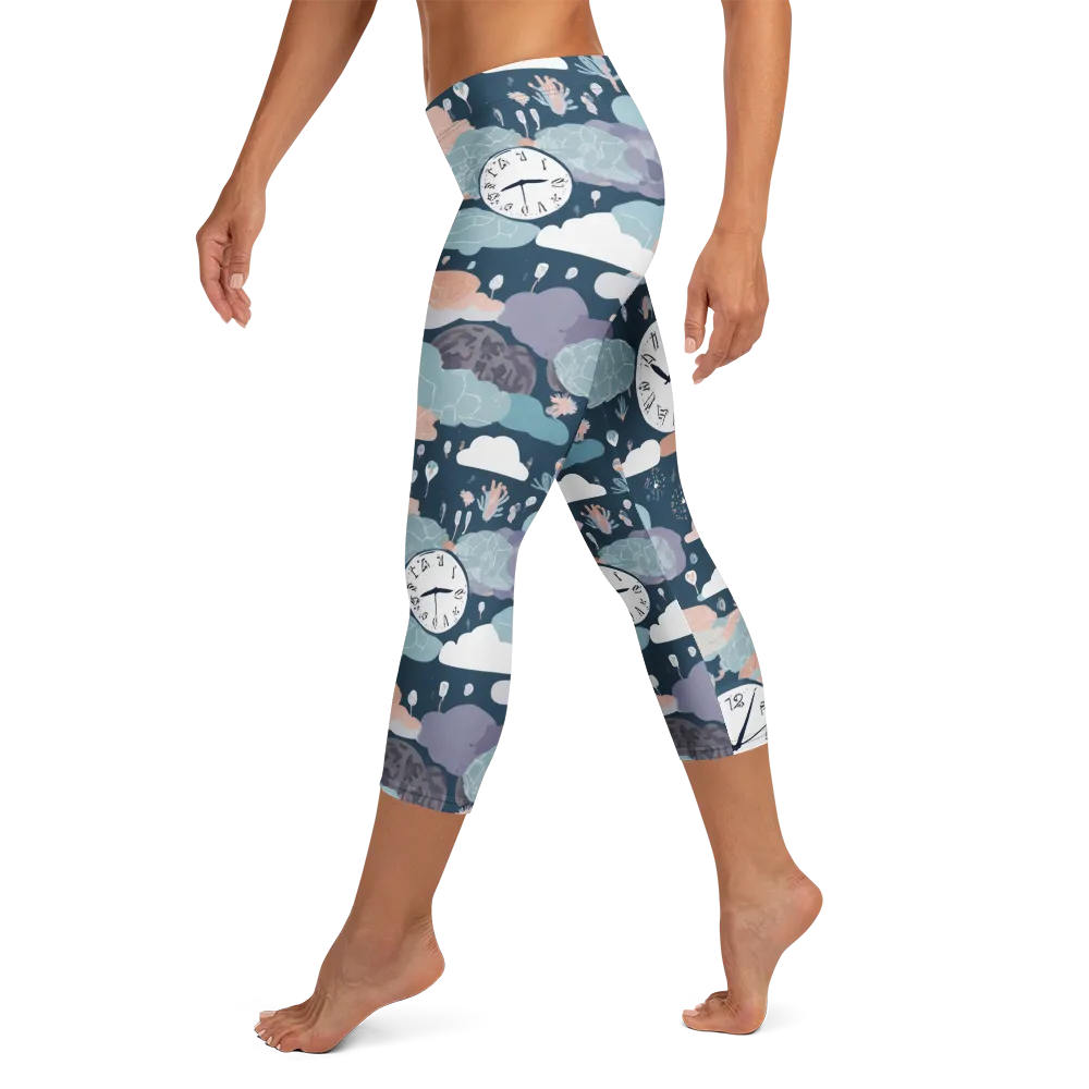 Dreamtime Almanac on Capri Leggings — Left