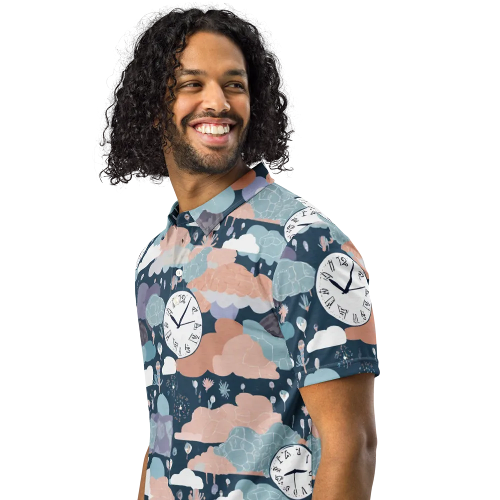 Dreamtime Almanac on Men's Slim Fit Polo Shirt — Left Front