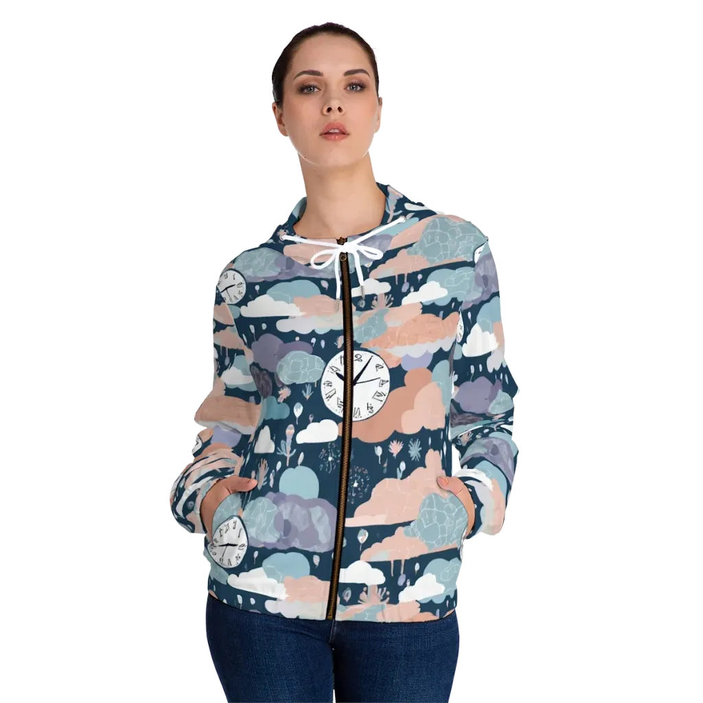 Dreamtime Almanac on Women's Full-Zip Hoodie — Front On Person