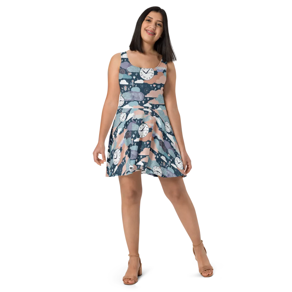 Dreamtime Almanac on Skater Dress — Front