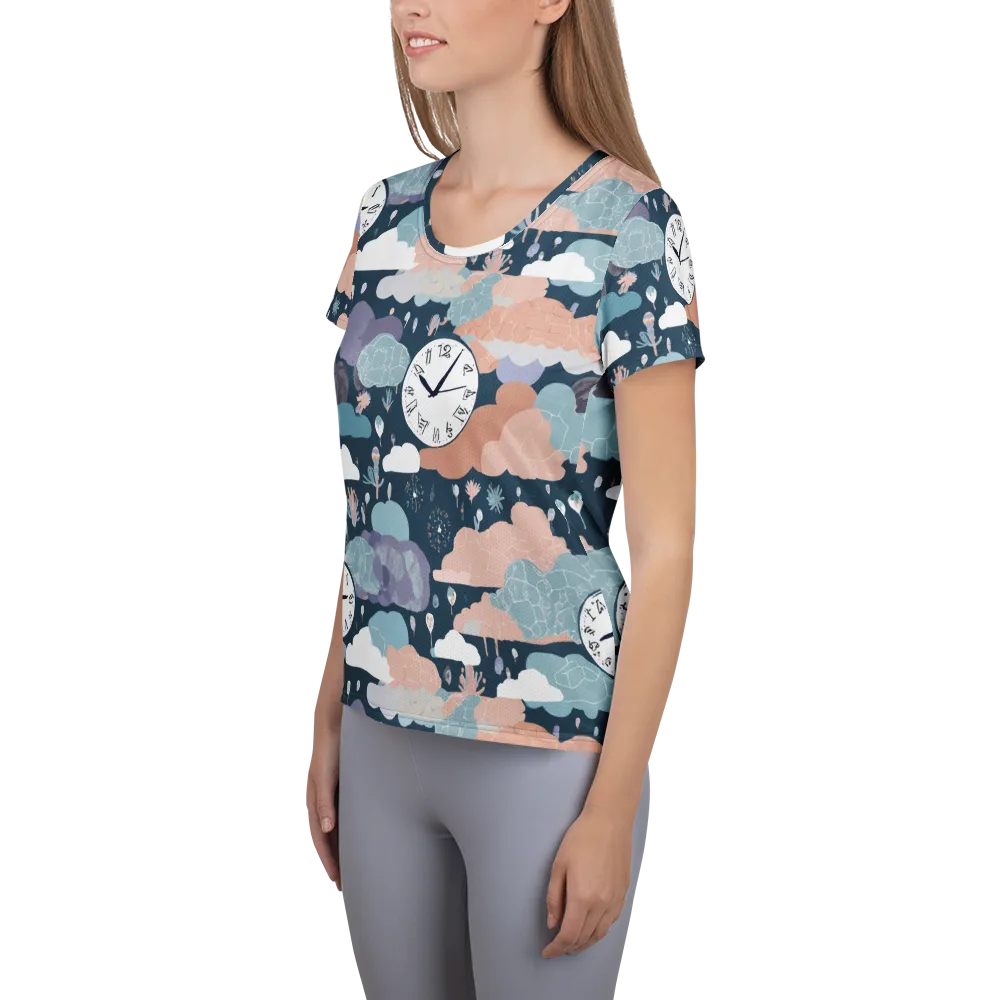Dreamtime Almanac on Women's Athletic T-Shirt — Left