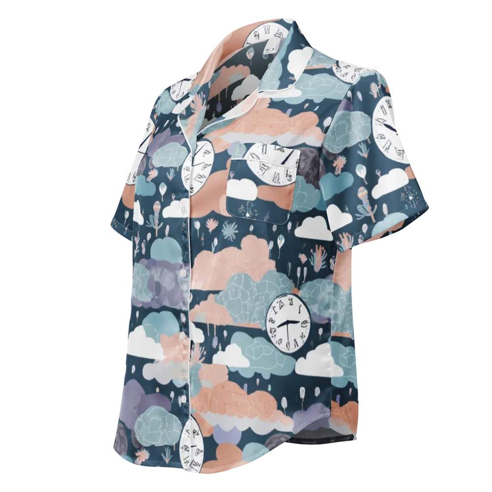 Dreamtime Almanac on Women's Short Sleeve Pajama Top — Left Front